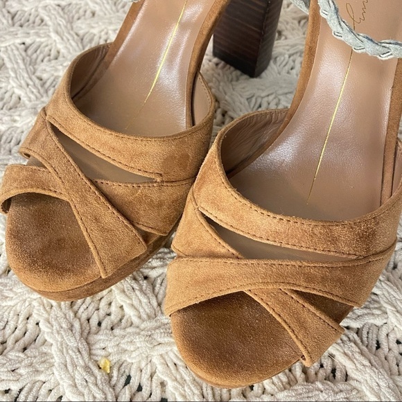 LOLA CRUZ Grey & Tan Suede Ankle Strap Heels - Picture 3 of 16